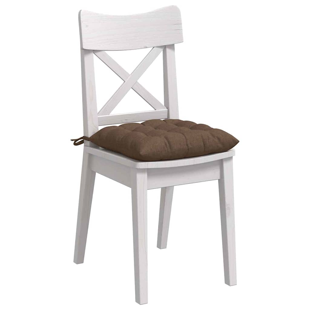 Seat Cushions 4 pcs Brown 40 x 40 x 6 cm Fabric