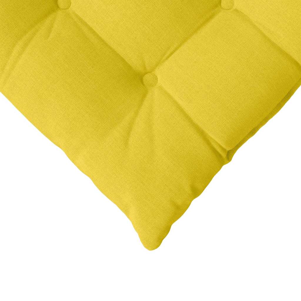 Seat Cushions 4 pcs Light Yellow 40 x 40 x 6 cm Fabric