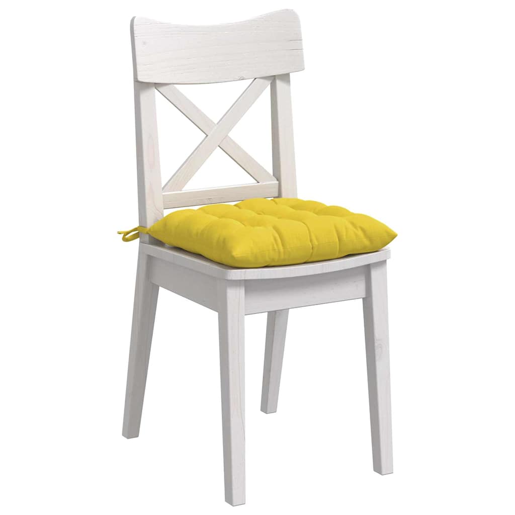 Seat Cushions 4 pcs Light Yellow 40 x 40 x 6 cm Fabric