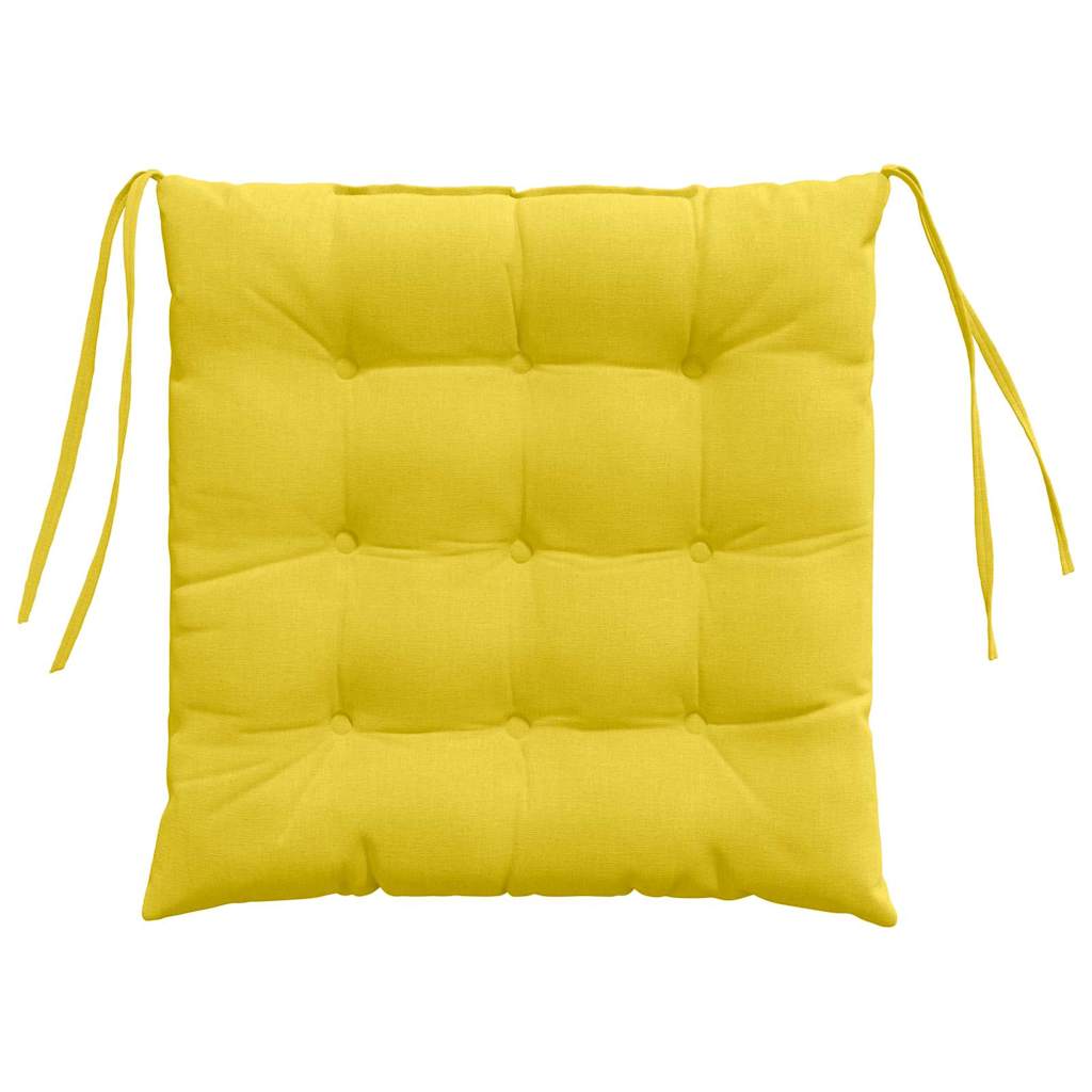 Seat Cushions 4 pcs Light Yellow 40 x 40 x 6 cm Fabric