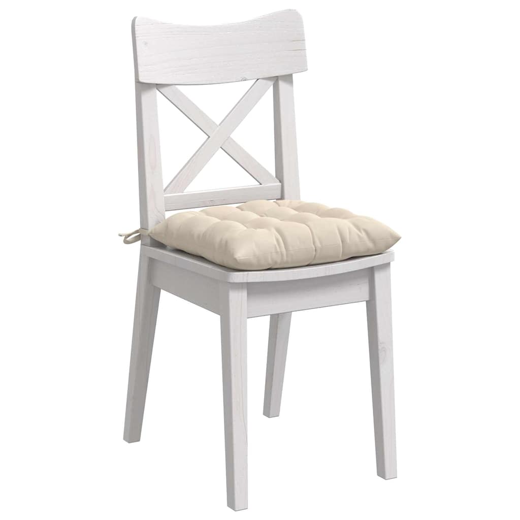 Coussins de chaise 4 pcs Beige 40 x 40 x 6 cm Microfibre