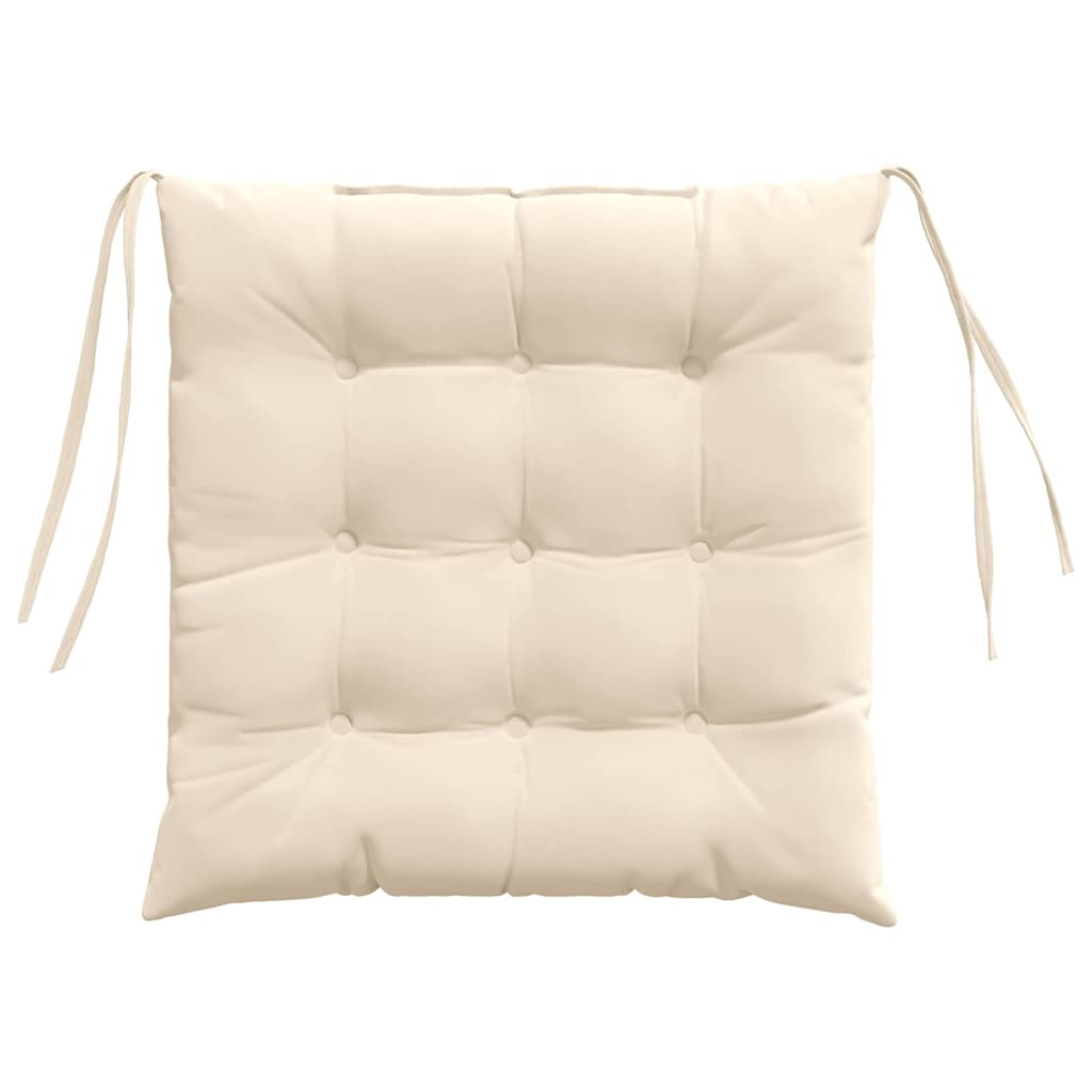 Coussins de chaise 4 pcs Beige 40 x 40 x 6 cm Microfibre
