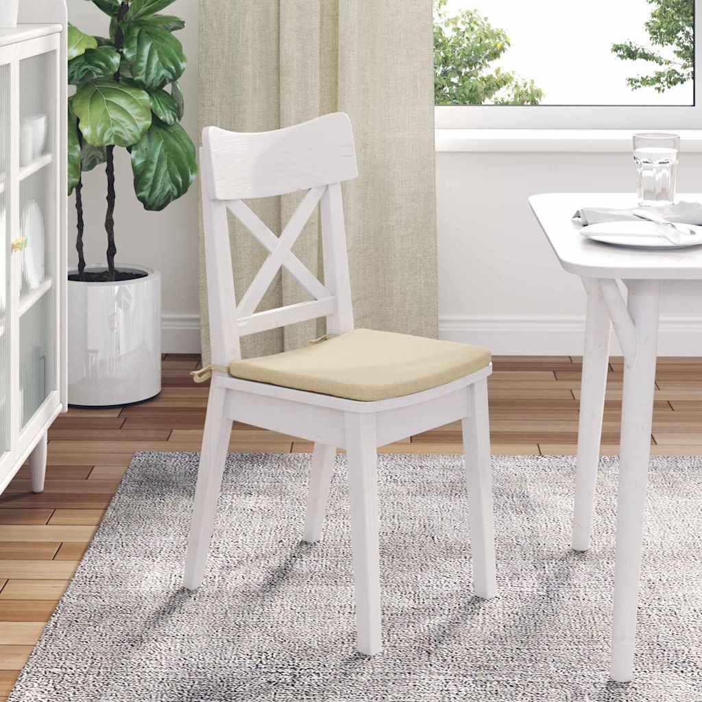 Sitzkissen 4 pcs Creme 40 x 40 x 3 cm Stoff