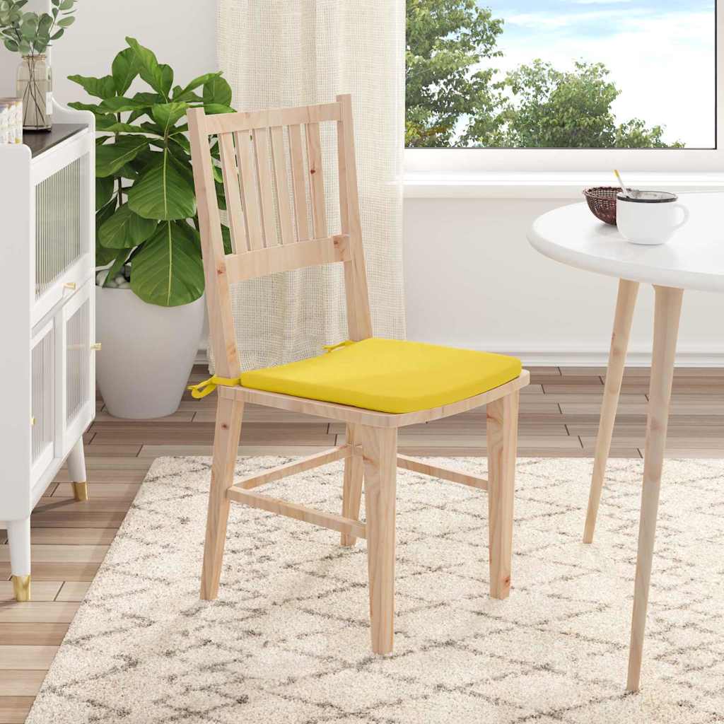 Coussins de chaise 4 pcs Jaune clair 40 x 40 x 3 cm Tissu