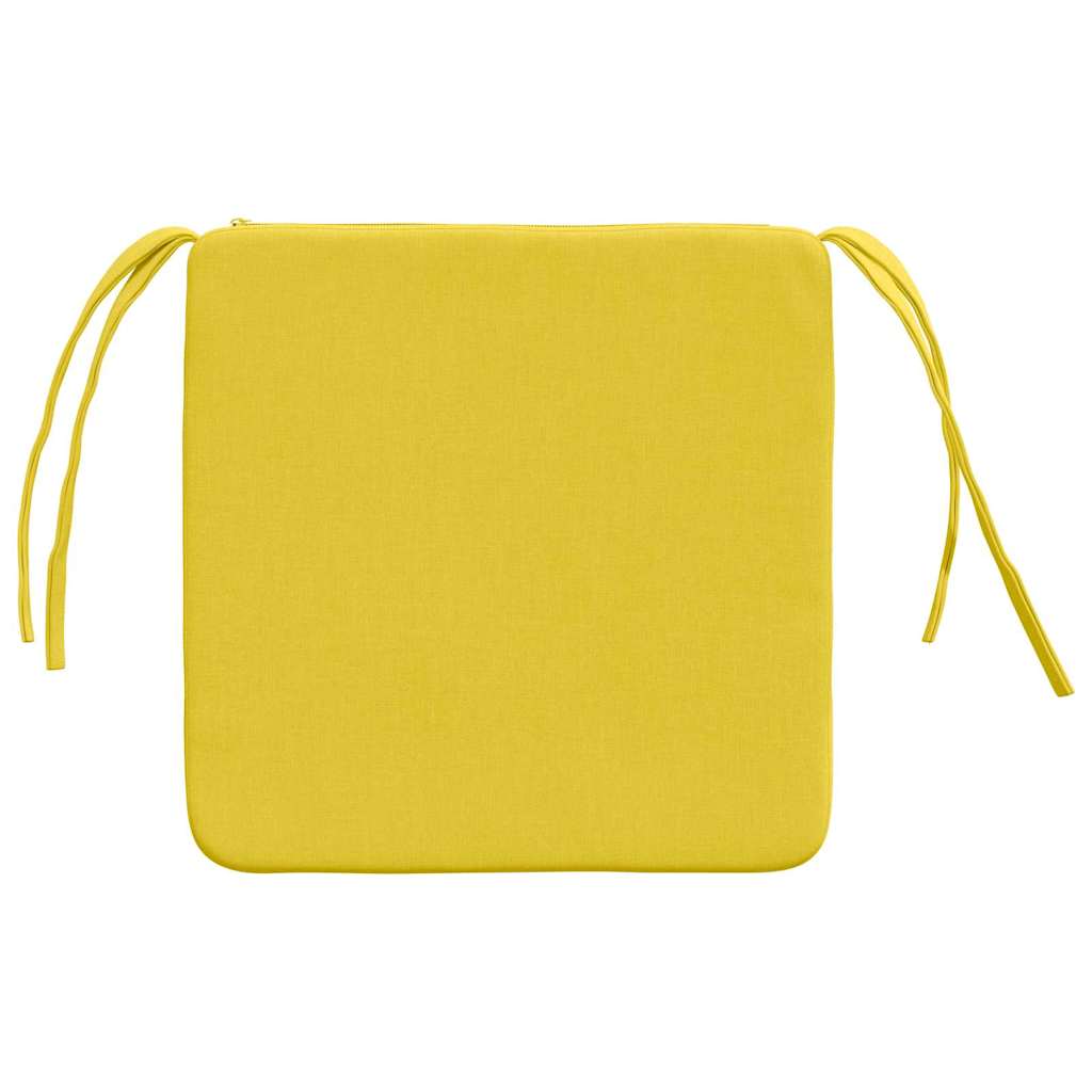 Coussins de chaise 4 pcs Jaune clair 40 x 40 x 3 cm Tissu