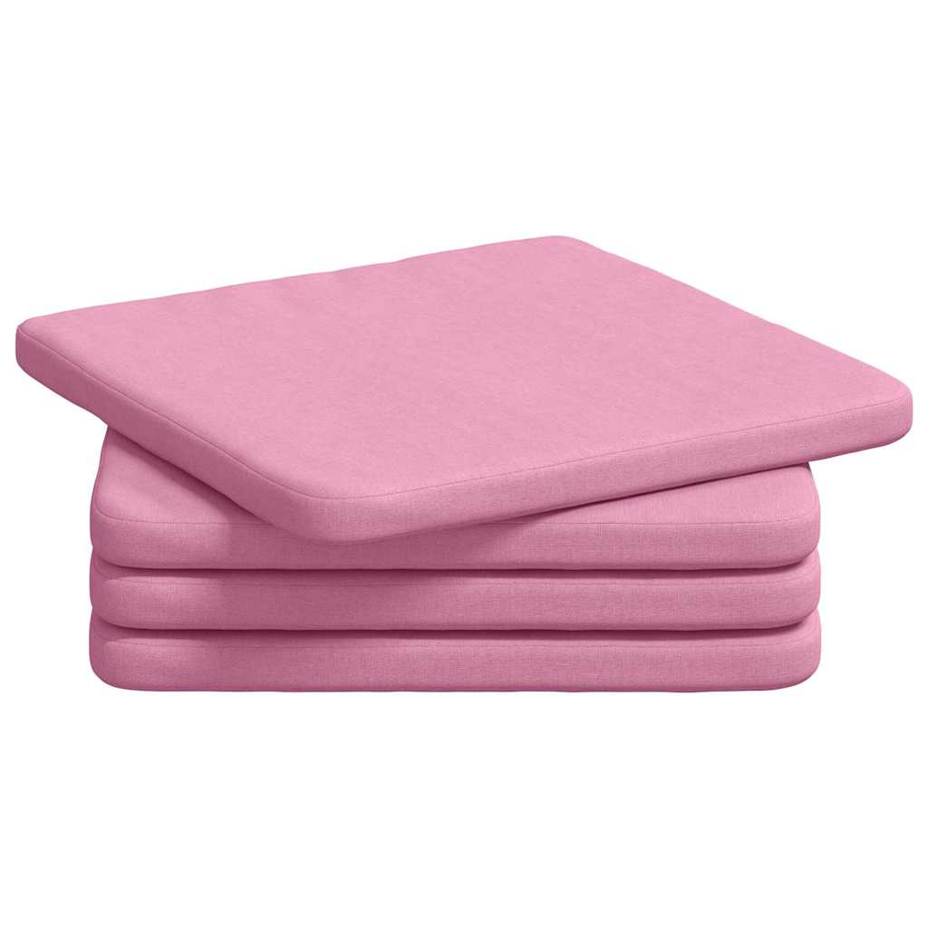 Coussins de chaise 4 pièces roses 40 x 40 x 3 cm tissu