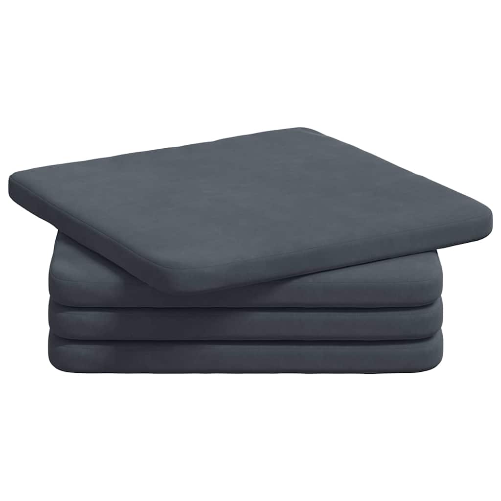 Coussins de chaise 4 pcs Gris foncé 40 x 40 x 3 cm Velours