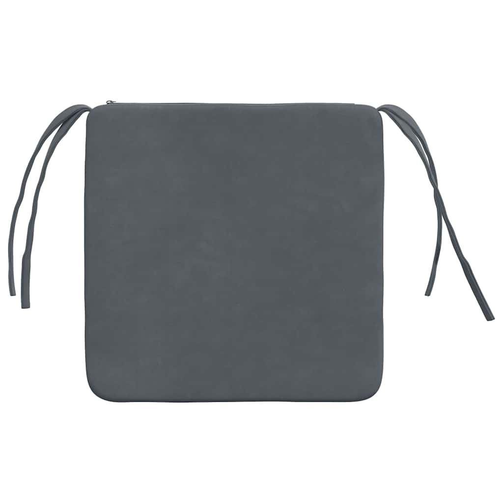 Coussins de chaise 4 pcs Gris foncé 40 x 40 x 3 cm Velours