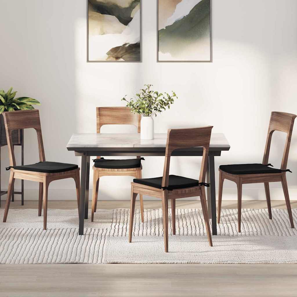 Seat Cushions 4 pcs Black 40 x 40 x 3 cm Velvet