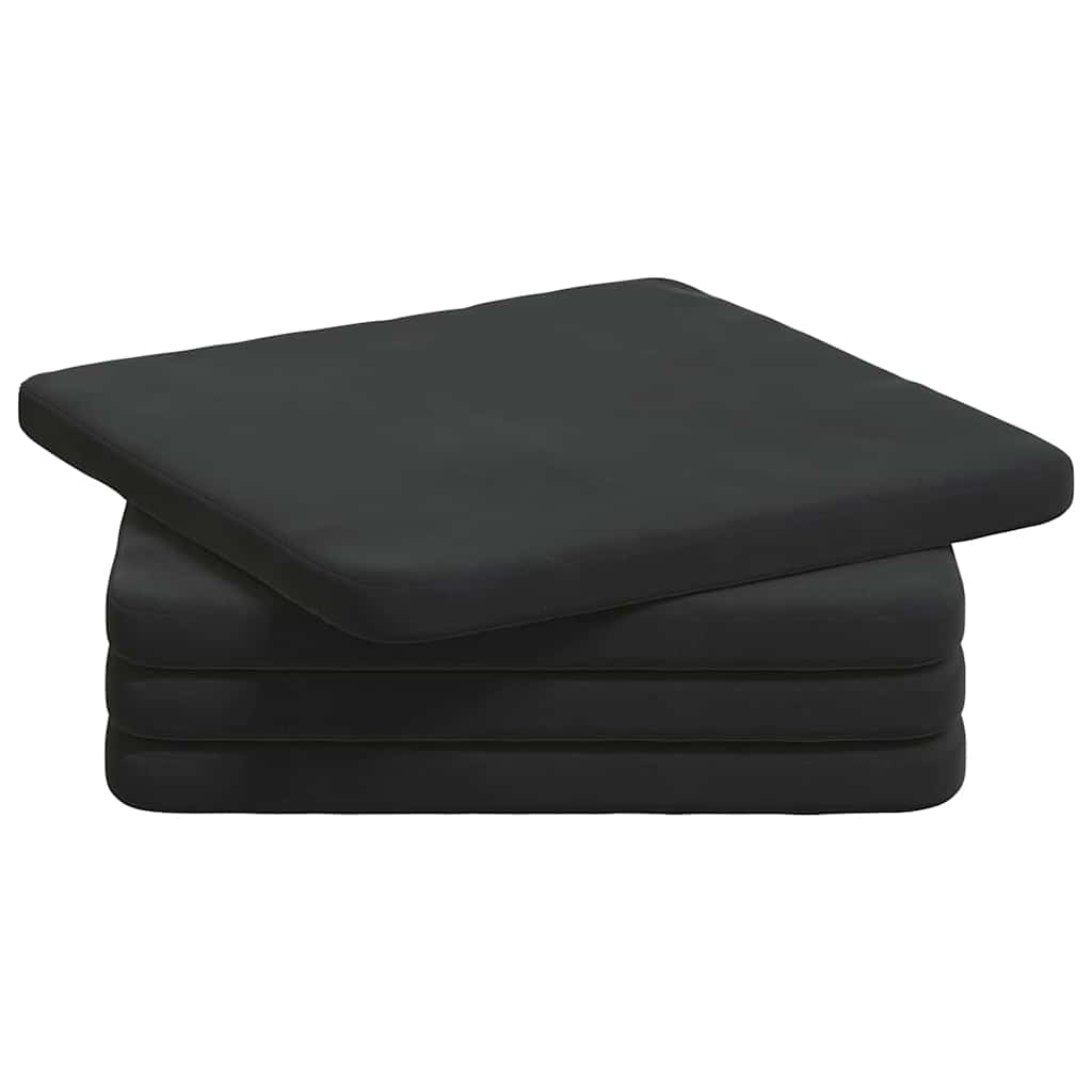 Seat Cushions 4 pcs Black 40 x 40 x 3 cm Velvet