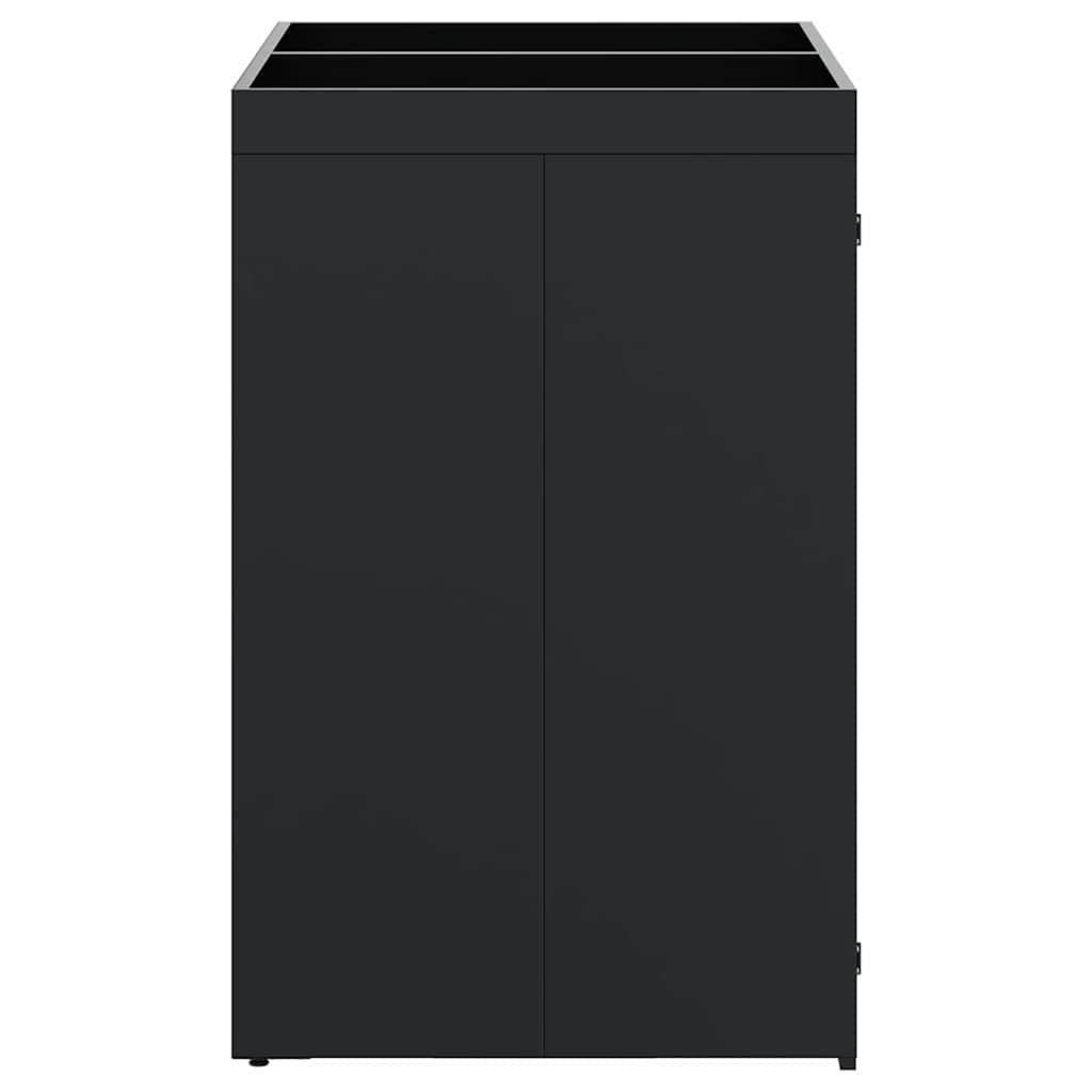 Wheelie bin storage for 2 bins, black, 136 x 77.5 x 121.5 cm