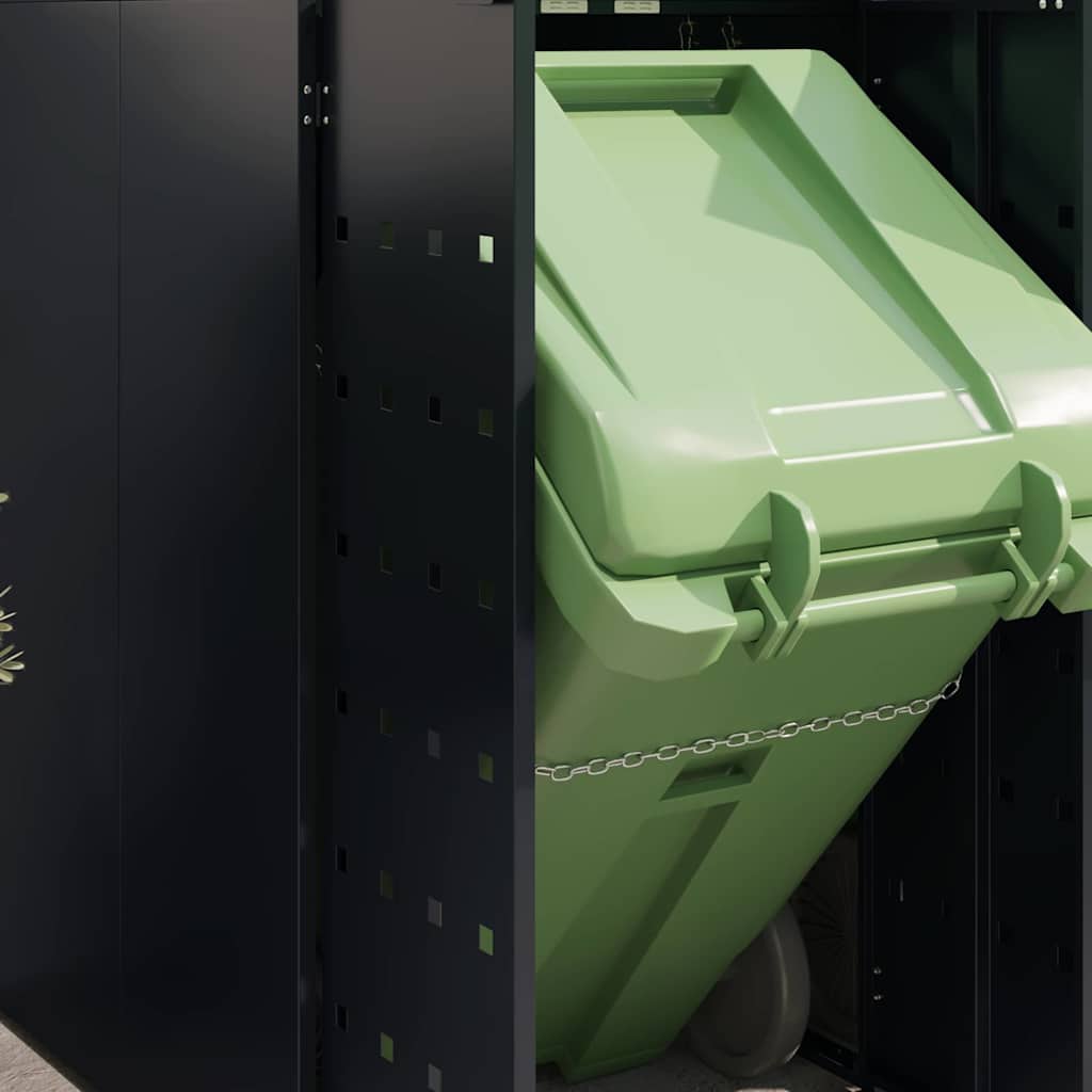 Wheelie Bin Storage for 4 Bins Black 272 x 77.5 x 121.5 cm