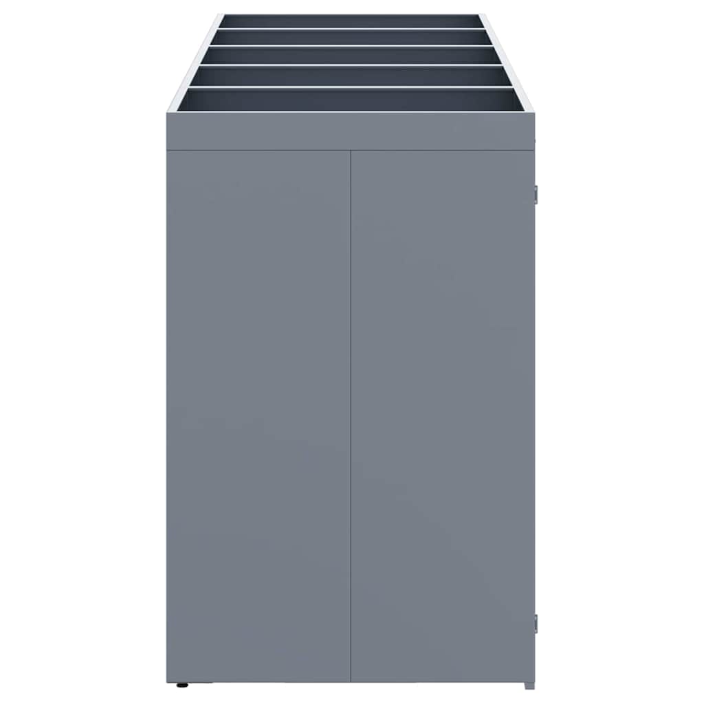 Wagenmüllbehälter für 5 Behälter Hellgrau 340 x 77,5 x 121,5 cm