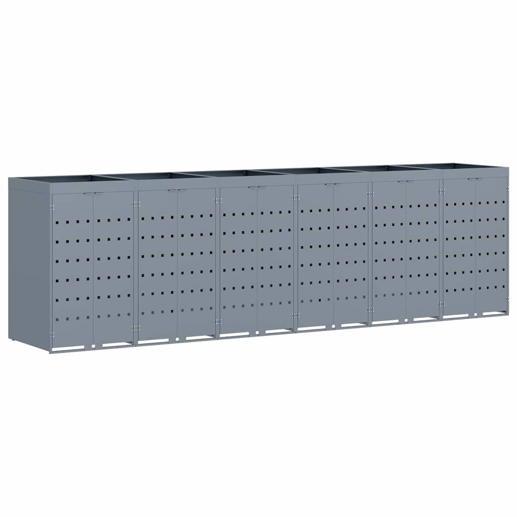 Conteneur à roulettes pour 6 bacs Gris clair 408 x 77,5 x 121,5 cm