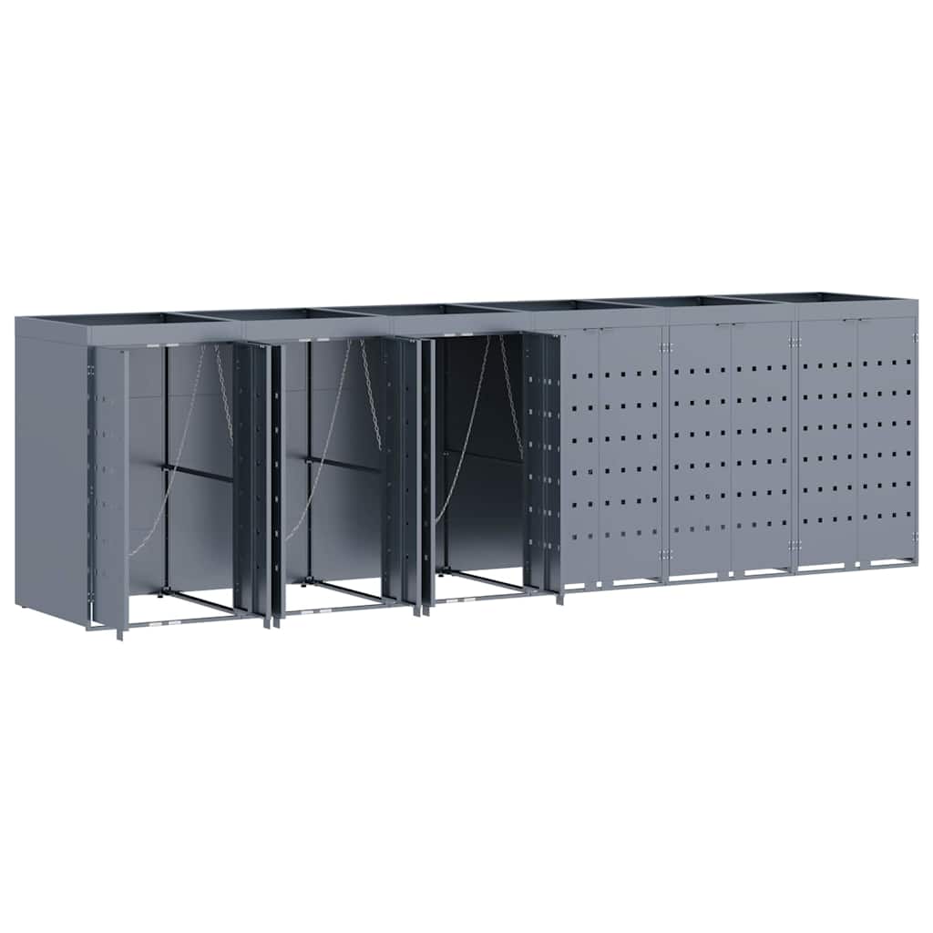 Conteneur à roulettes pour 6 bacs Gris clair 408 x 77,5 x 121,5 cm