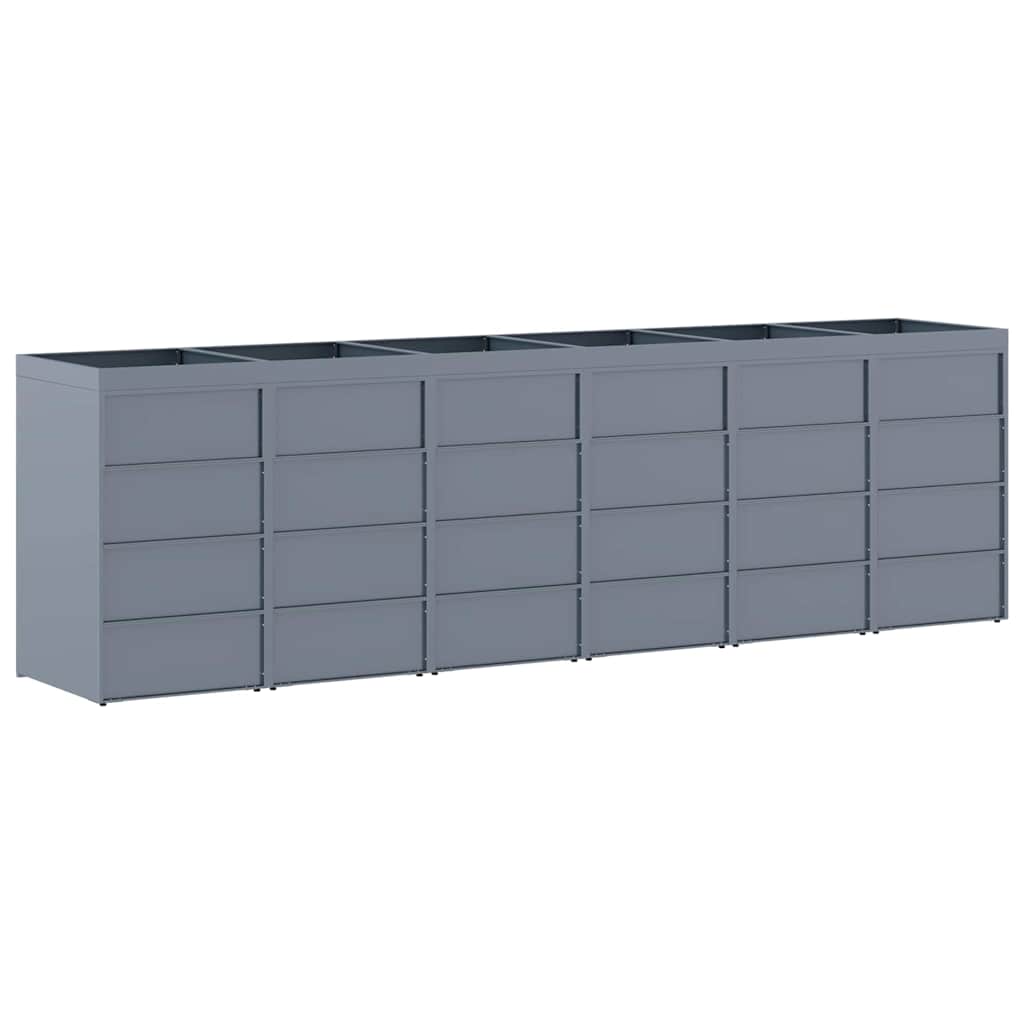 Conteneur à roulettes pour 6 bacs Gris clair 408 x 77,5 x 121,5 cm