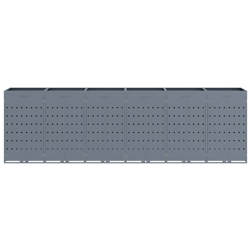 Conteneur à roulettes pour 6 bacs Gris clair 408 x 77,5 x 121,5 cm