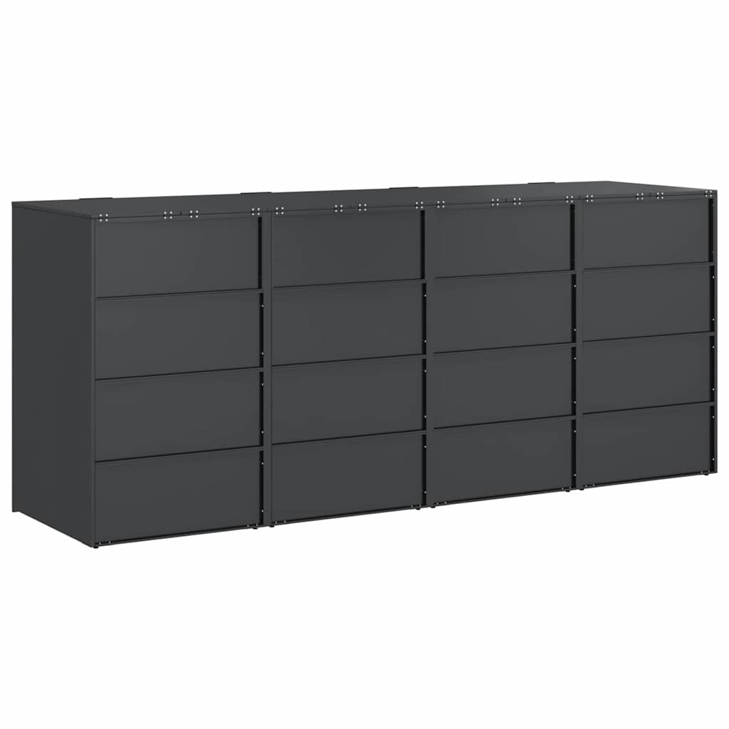 Bin for 4 Containers 272 x 77.5 x 115.5 cm Steel