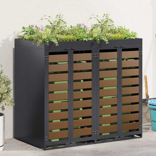 Wagenmüllbehälter für 2 Behälter 136 x 77,5 x 121,5 cm Stahl