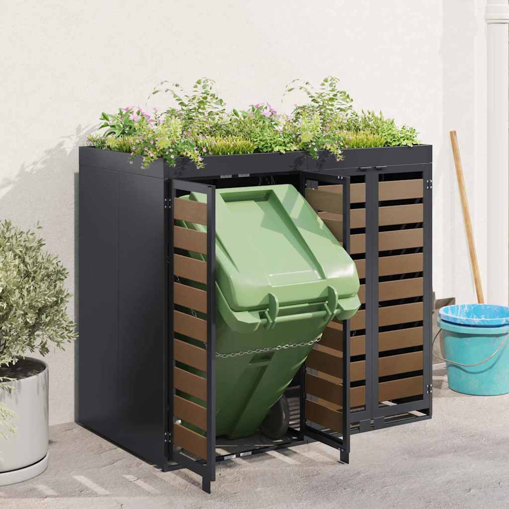 Wagenmüllbehälter für 2 Behälter 136 x 77,5 x 121,5 cm Stahl
