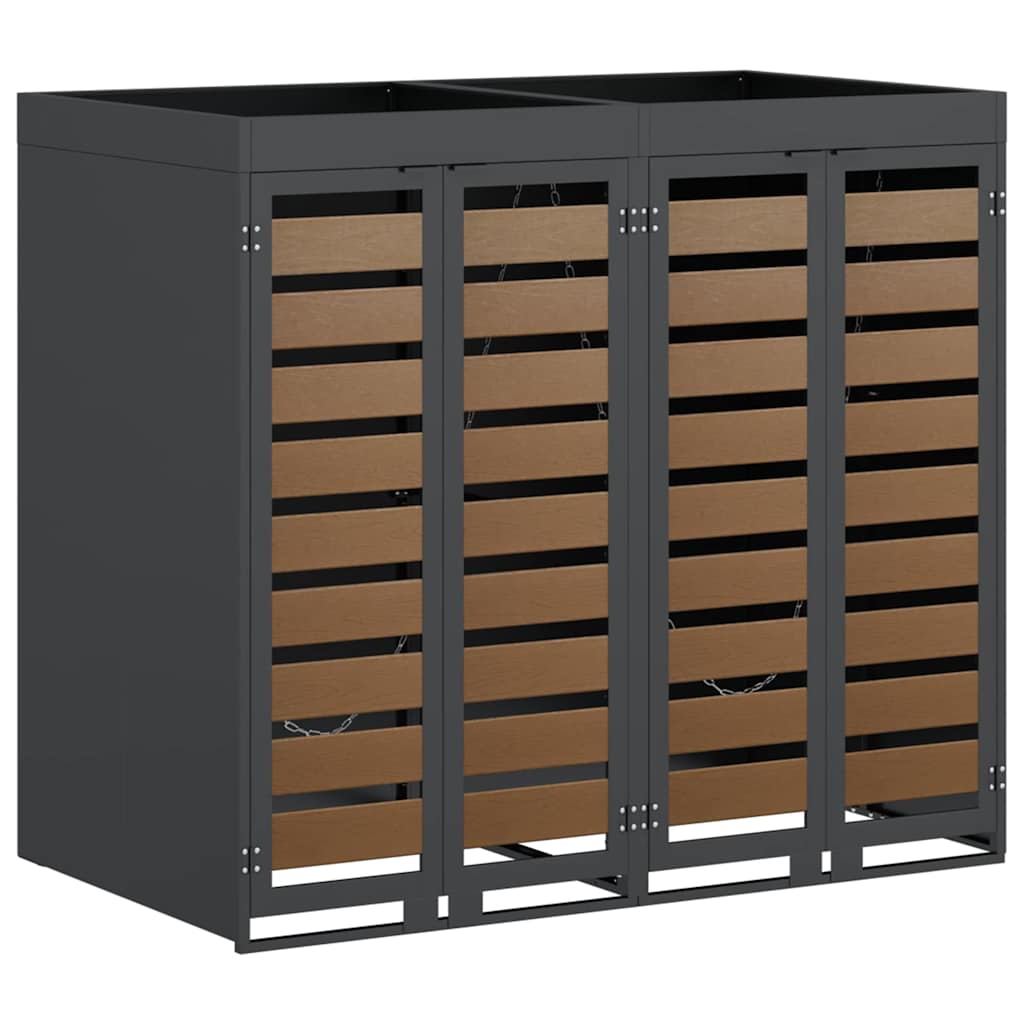 Wagenmüllbehälter für 2 Behälter 136 x 77,5 x 121,5 cm Stahl