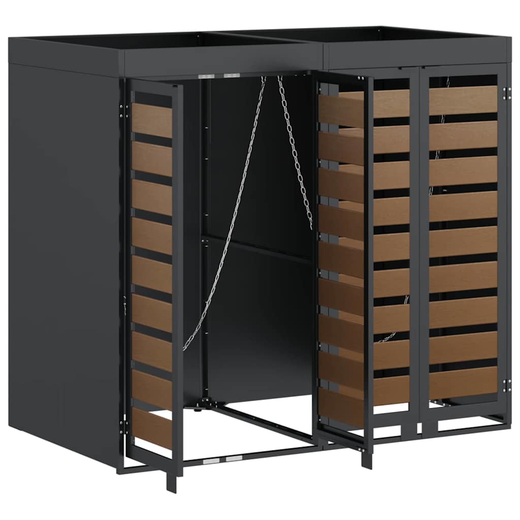 Wagenmüllbehälter für 2 Behälter 136 x 77,5 x 121,5 cm Stahl