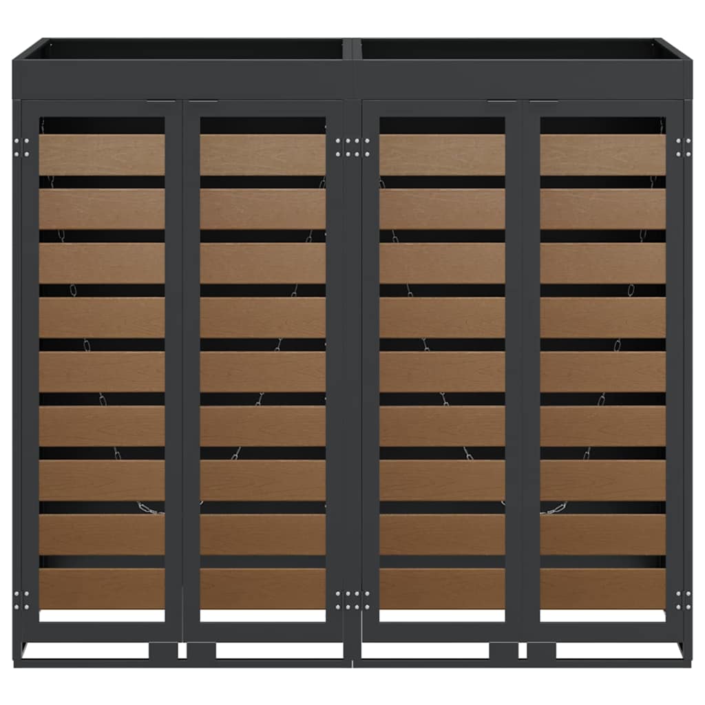 Wagenmüllbehälter für 2 Behälter 136 x 77,5 x 121,5 cm Stahl
