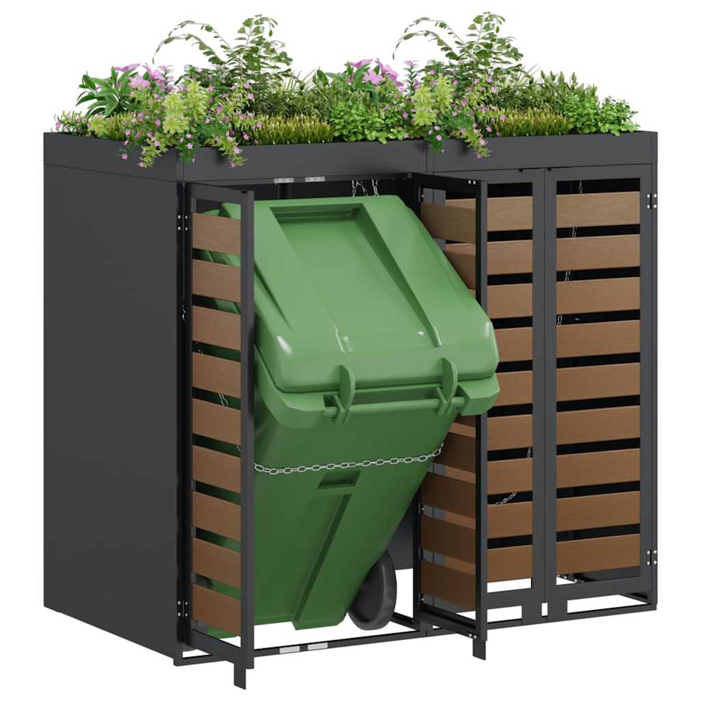 Wagenmüllbehälter für 2 Behälter 136 x 77,5 x 121,5 cm Stahl