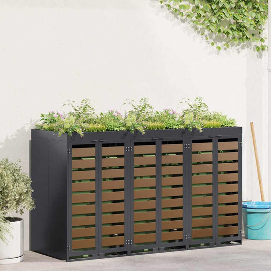 Wagenmüllbehälter für 3 Behälter 204 x 77,5 x 121,5 cm Stahl