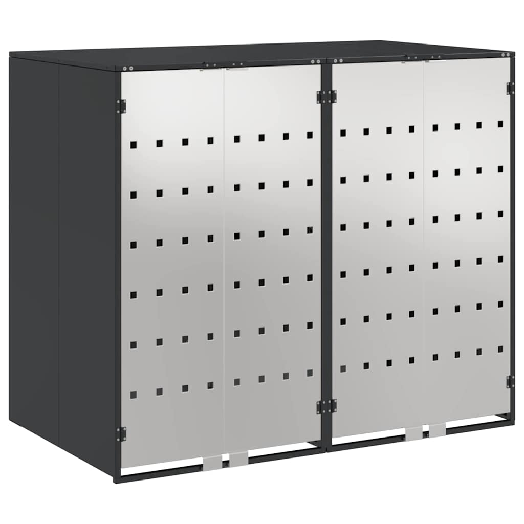 Wheeled waste bin enclosure for 2 bins 136 x 77.5 x 115.5 cm steel