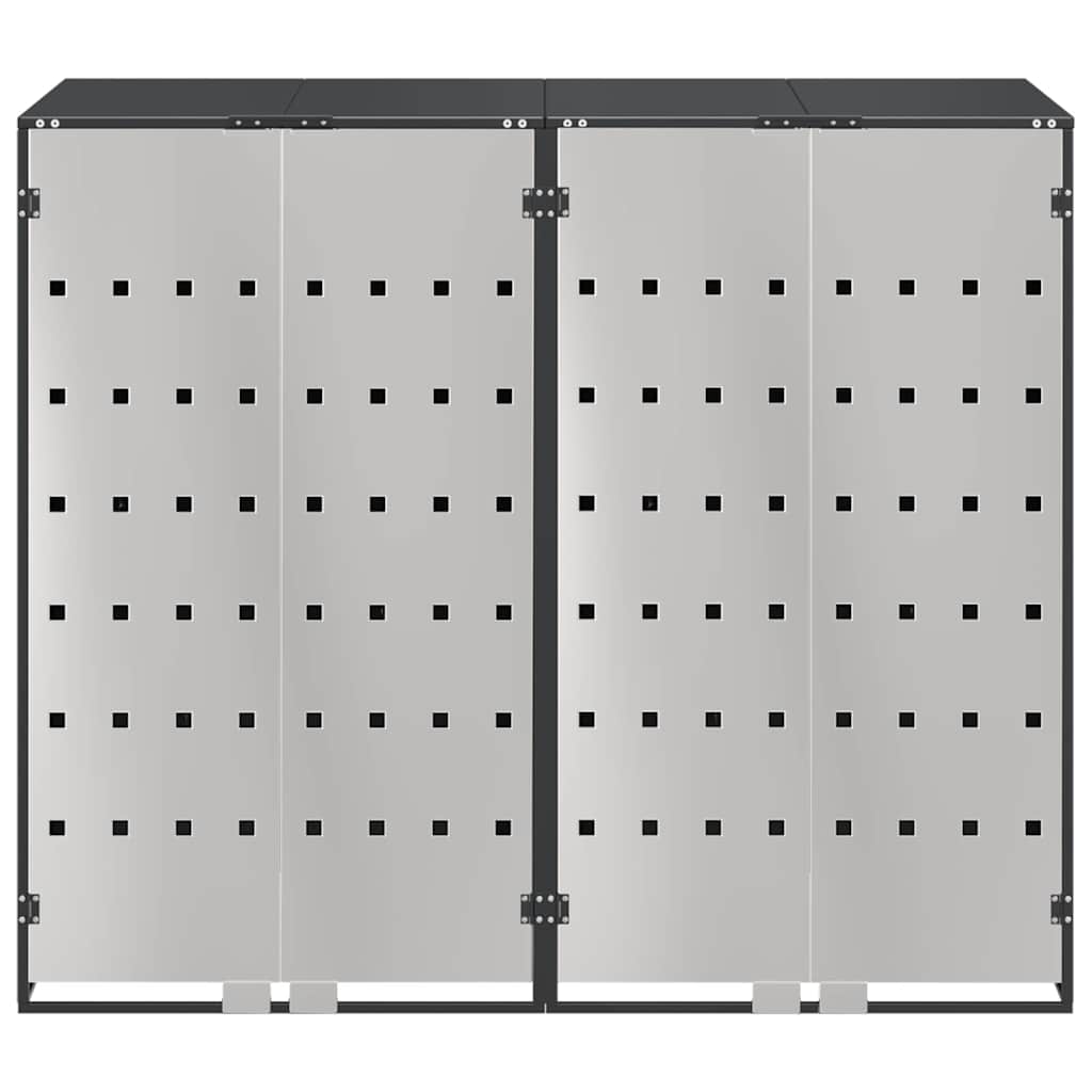 Wheeled waste bin enclosure for 2 bins 136 x 77.5 x 115.5 cm steel