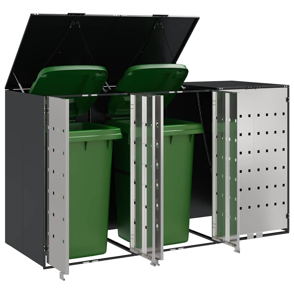 Wagenmüllbehälter für 3 Behälter 204 x 77,5 x 115,5 cm Stahl