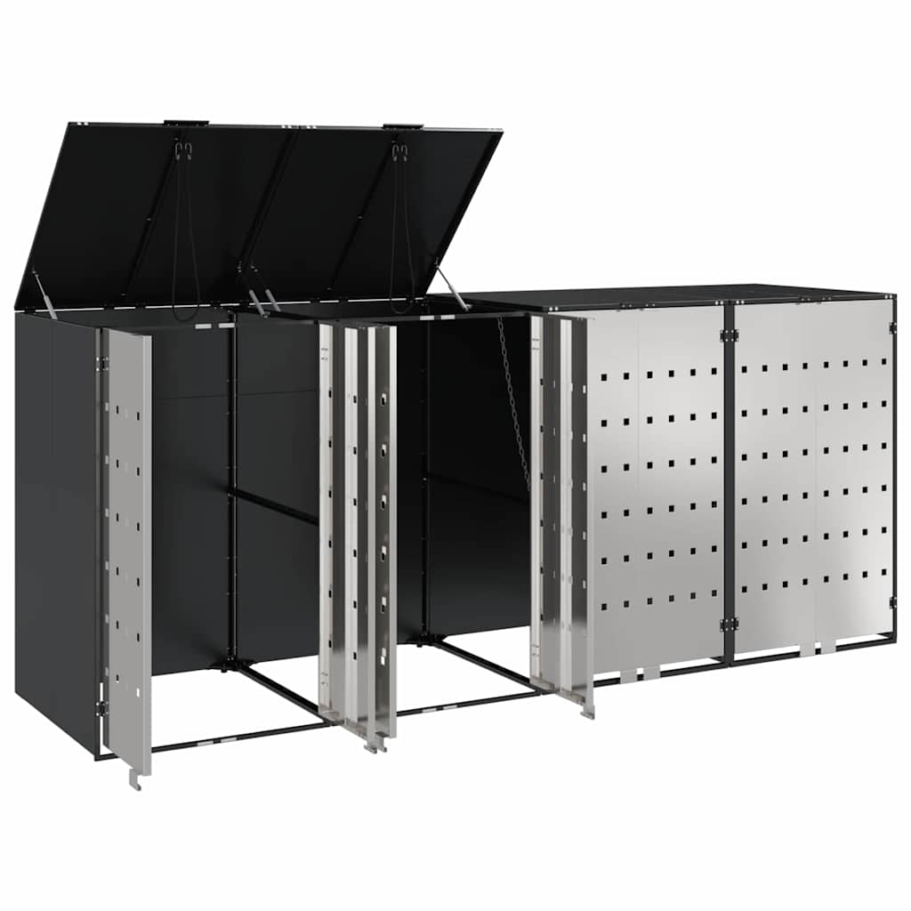 Wagenmüllbehälter für 4 Behälter 272 x 77,5 x 115,5 cm Stahl
