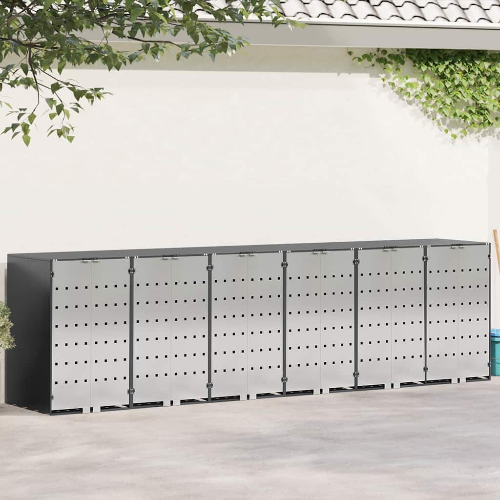 Wagenmüllbehälter für 6 Behälter 408 x 77,5 x 115,5 cm Stahl
