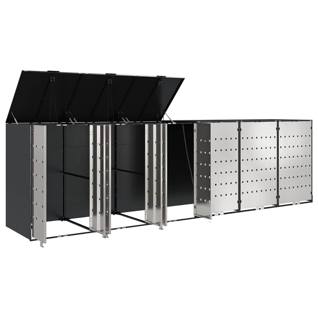 Wagenmüllbehälter für 6 Behälter 408 x 77,5 x 115,5 cm Stahl