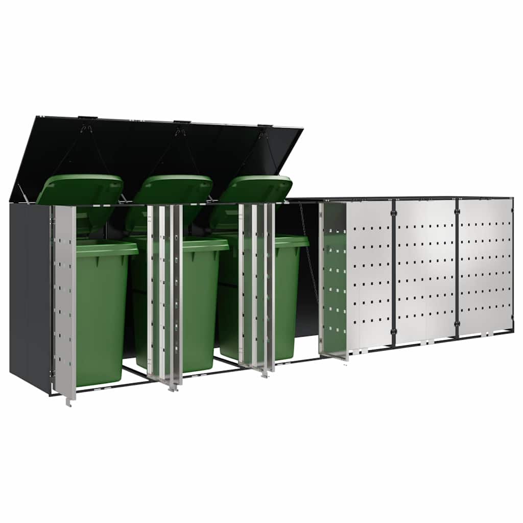 Wagenmüllbehälter für 6 Behälter 408 x 77,5 x 115,5 cm Stahl