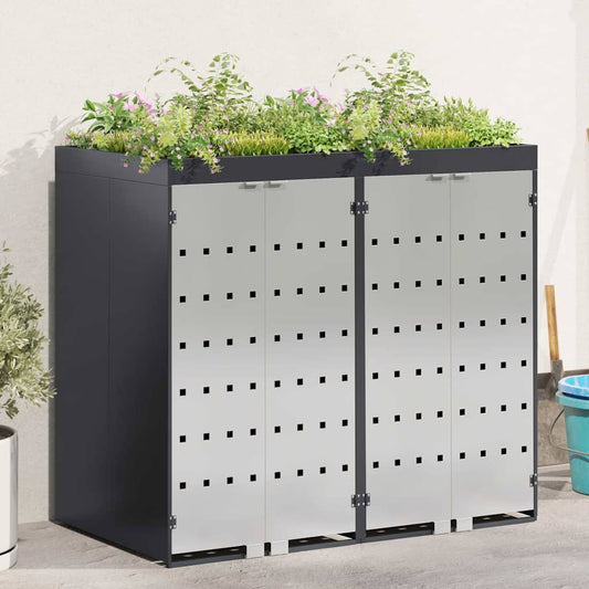 Wagenmüllbehälter für 2 Behälter 136 x 77,5 x 121,5 cm Stahl