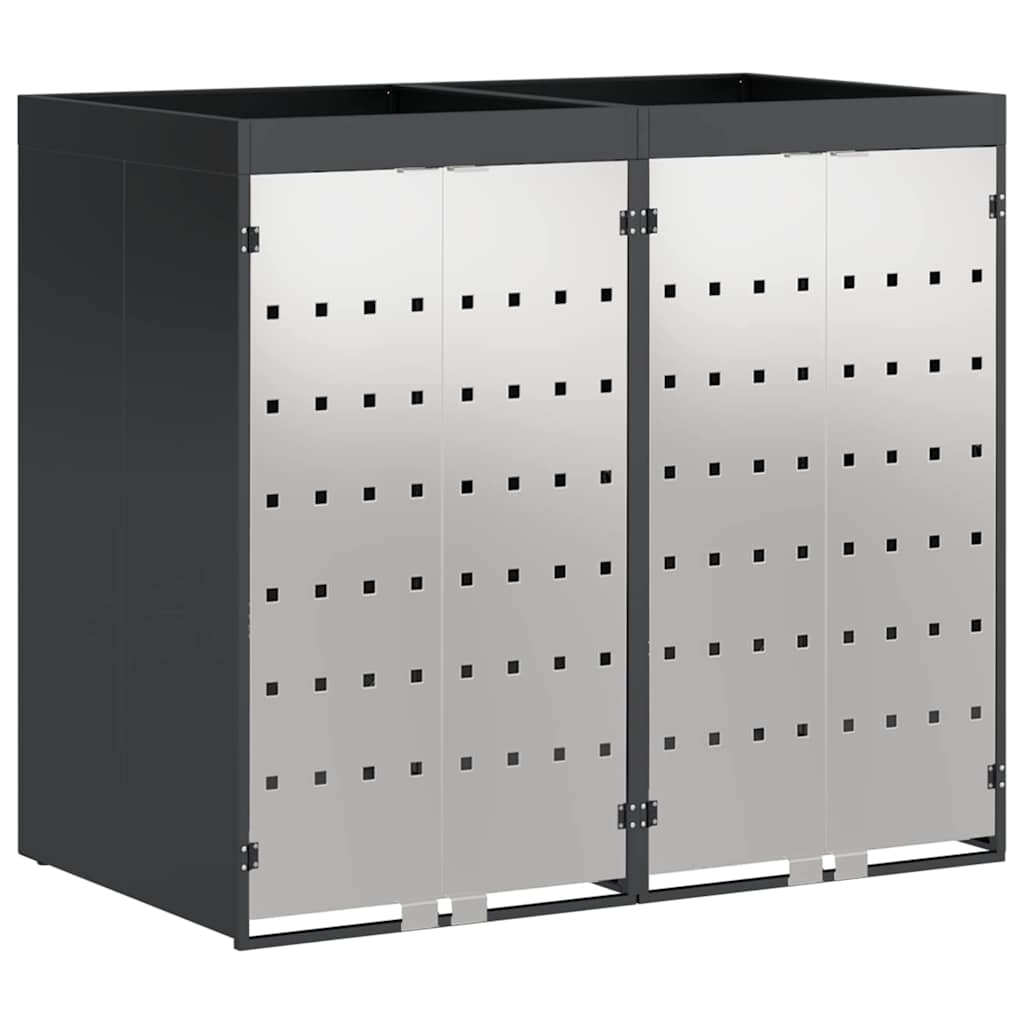 Wheelie bin enclosure for 2 bins 136 x 77.5 x 121.5 cm steel