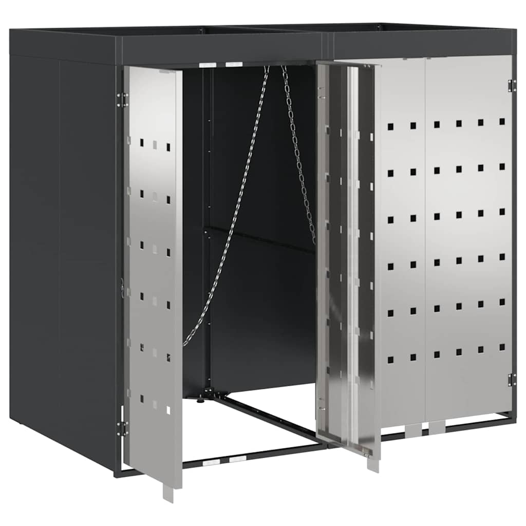 Wheelie bin enclosure for 2 bins 136 x 77.5 x 121.5 cm steel