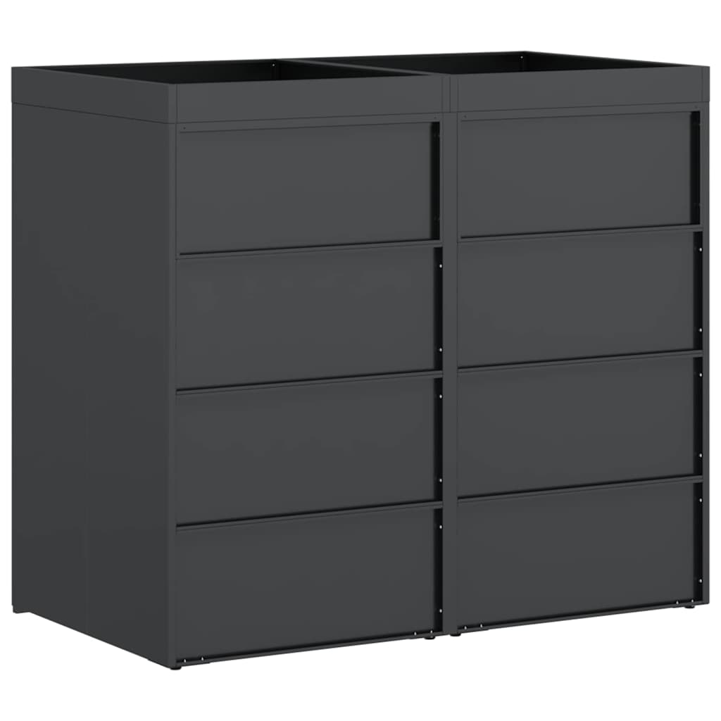 Wheelie bin enclosure for 2 bins 136 x 77.5 x 121.5 cm steel