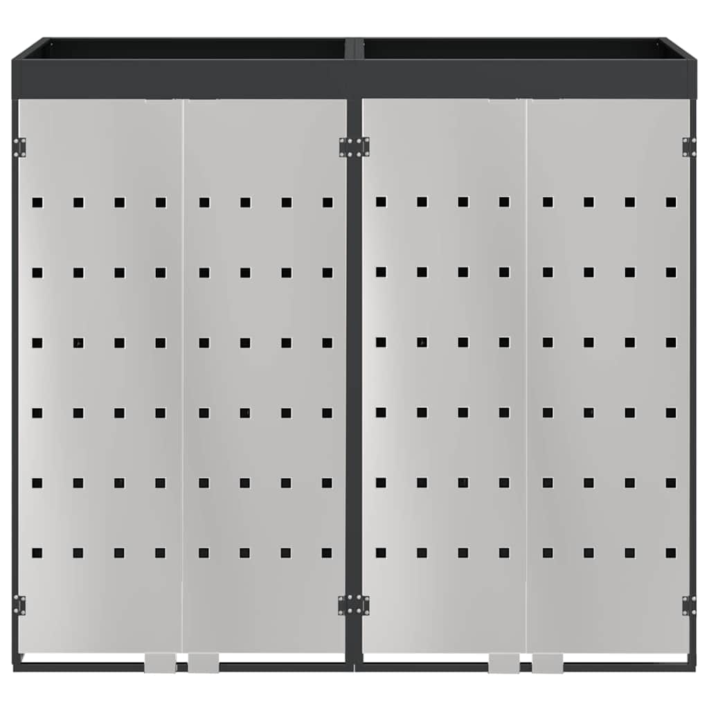 Wheelie bin enclosure for 2 bins 136 x 77.5 x 121.5 cm steel