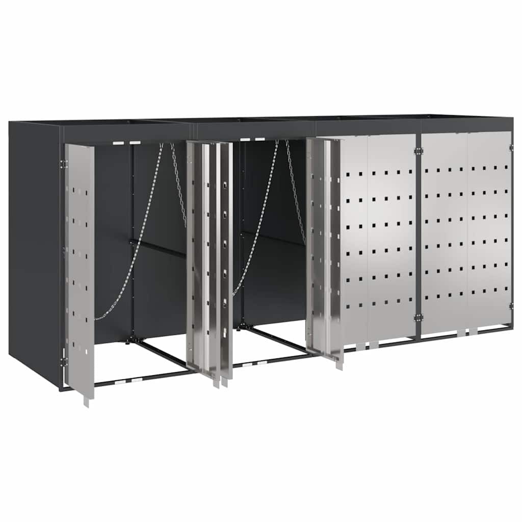 Wagenmüllbehälter für 4 Behälter 272 x 77,5 x 121,5 cm Stahl