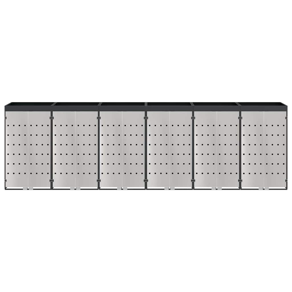 Wagenmüllbehälter für 6 Behälter 408 x 77,5 x 121,5 cm Stahl