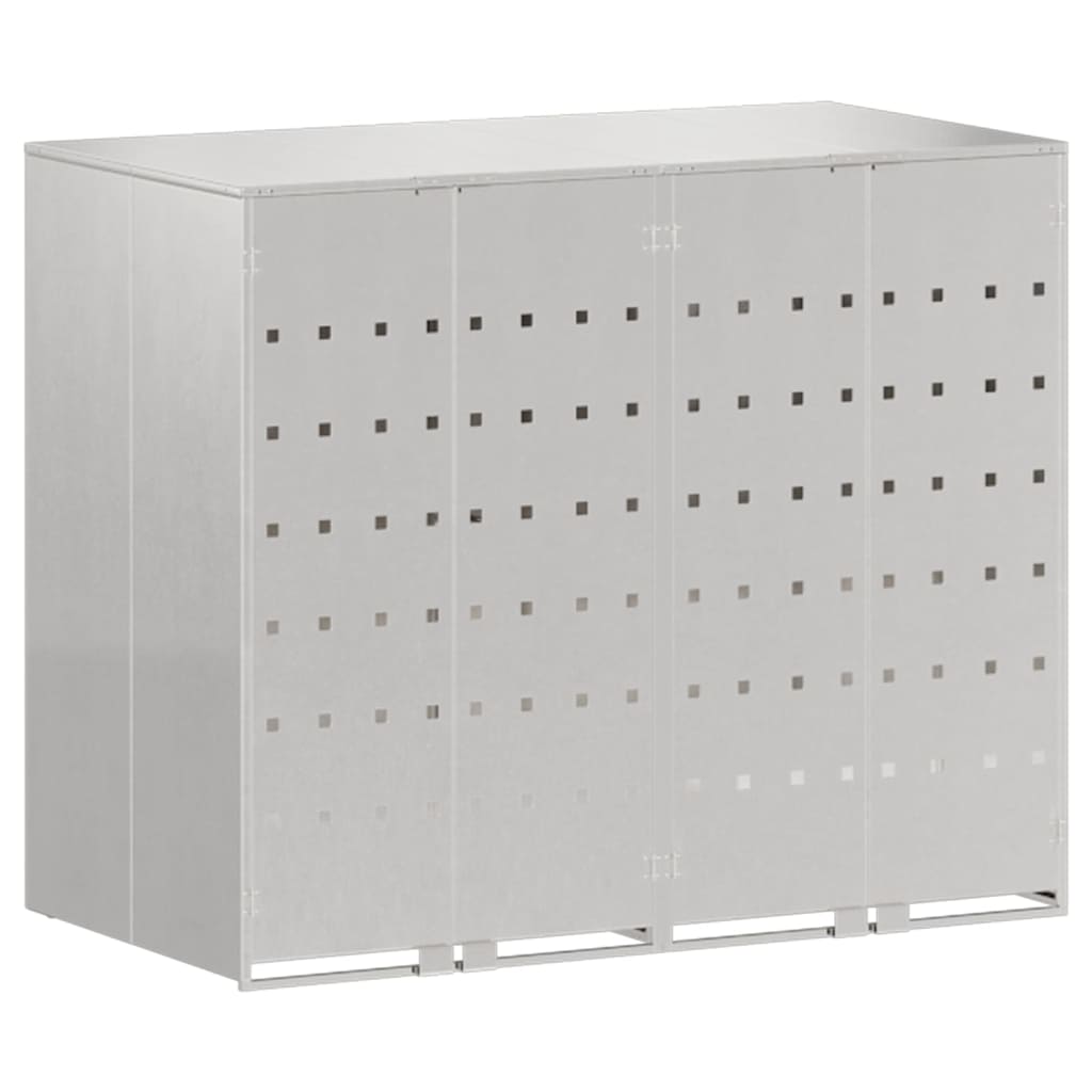 Wagenmüllbehälter für 2 Behälter Silber 136 x 77,5 x 115,5 cm