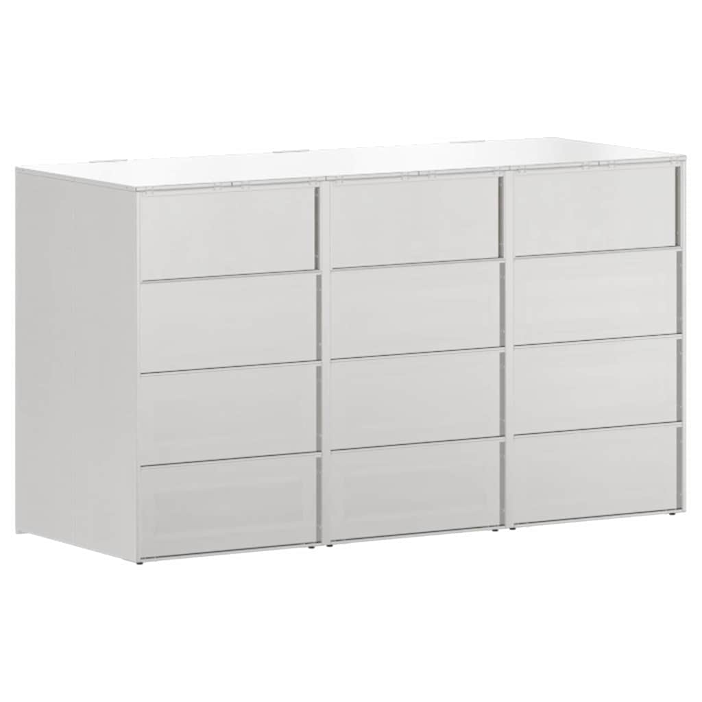 Wagenmüllbehälter für 3 Behälter Silber 204 x 77,5 x 115,5 cm