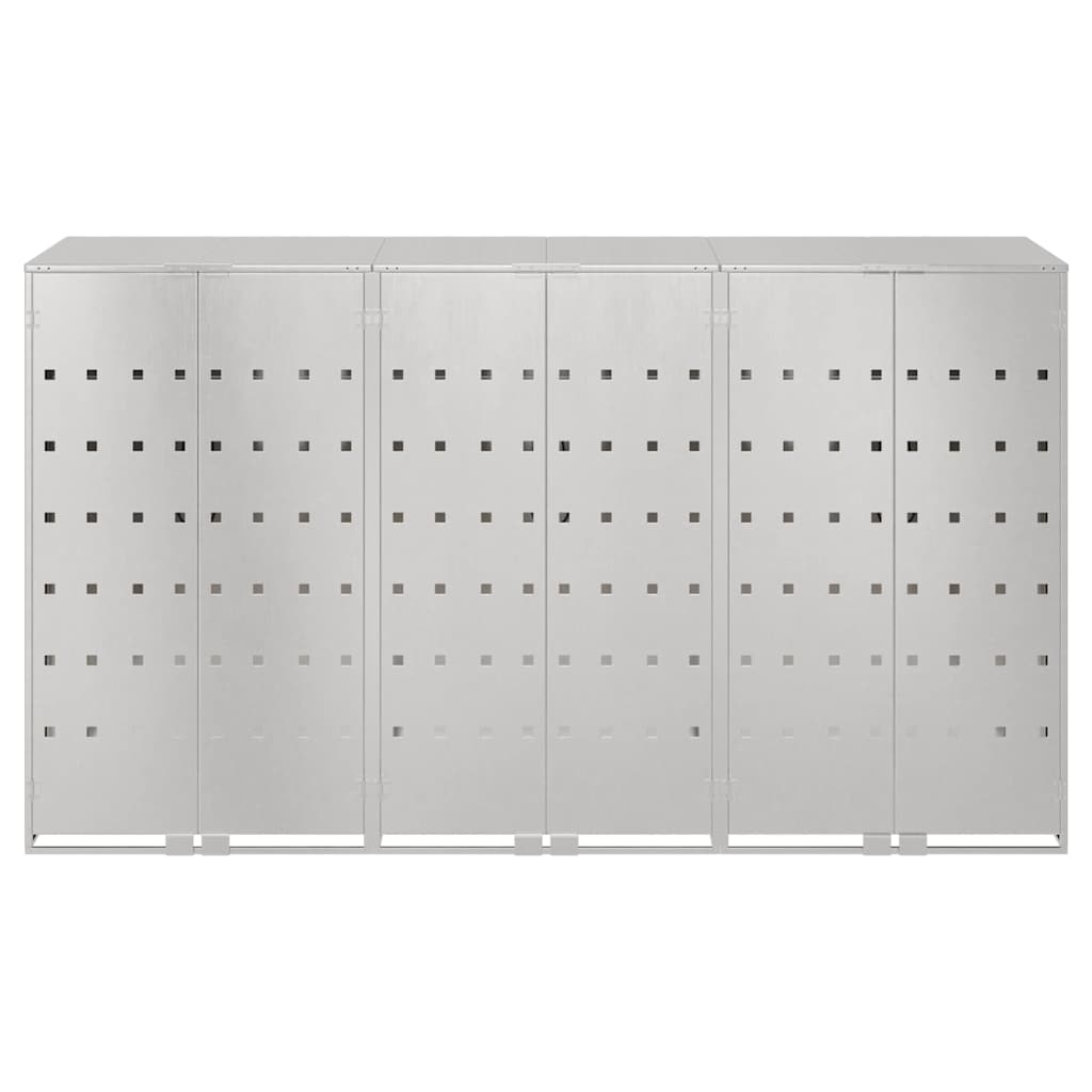 Wagenmüllbehälter für 3 Behälter Silber 204 x 77,5 x 115,5 cm
