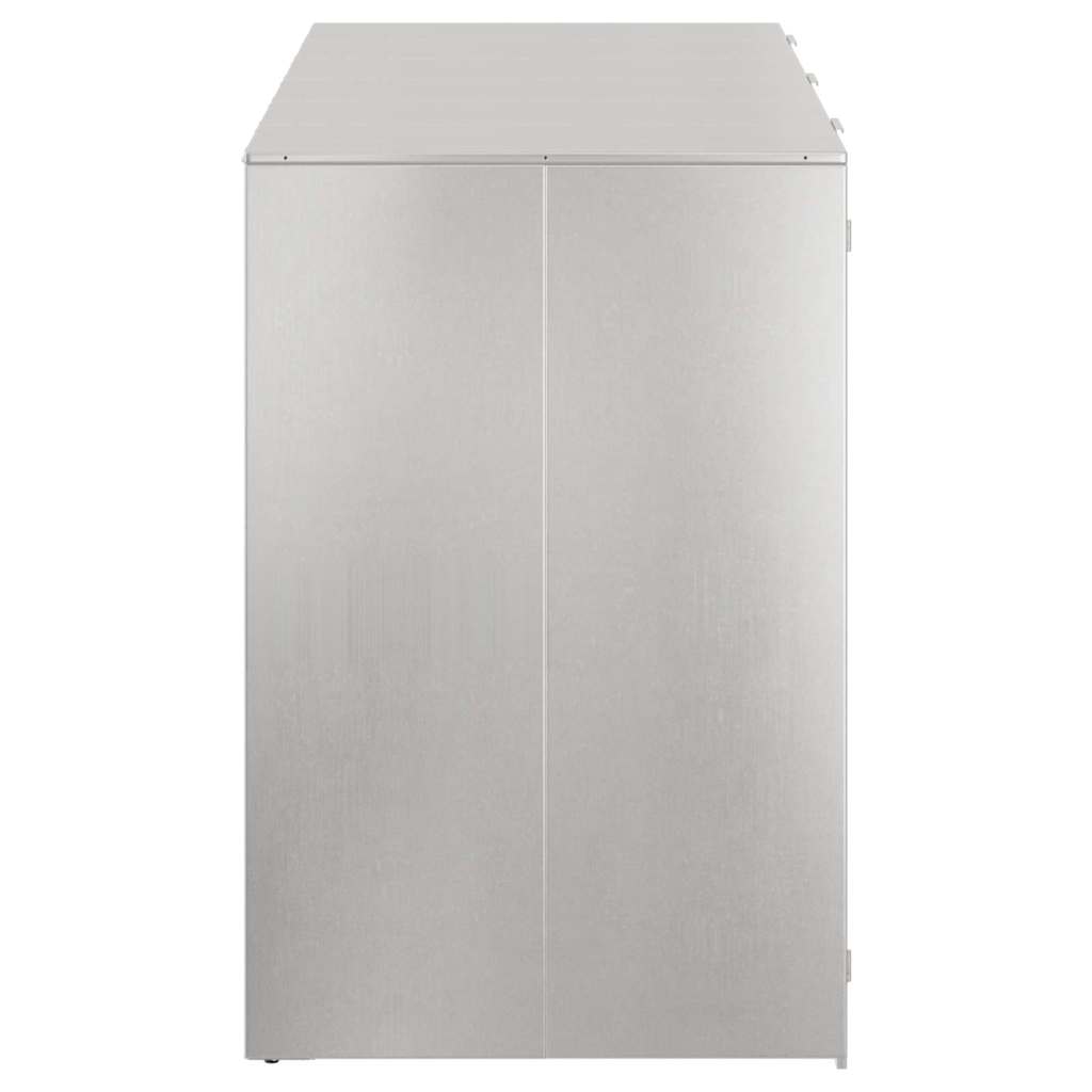Wagenmüllbehälter für 3 Behälter Silber 204 x 77,5 x 115,5 cm