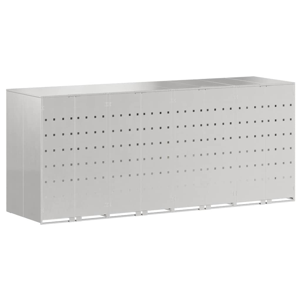 Wagenmüllbehälter für 4 Behälter Silber 272 x 77,5 x 115,5 cm