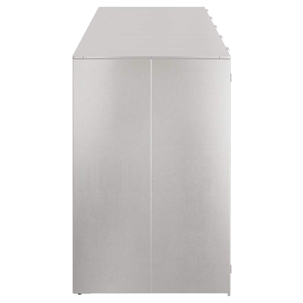 Wagenmüllbehälter für 5 Behälter Silber 340 x 77,5 x 115,5 cm