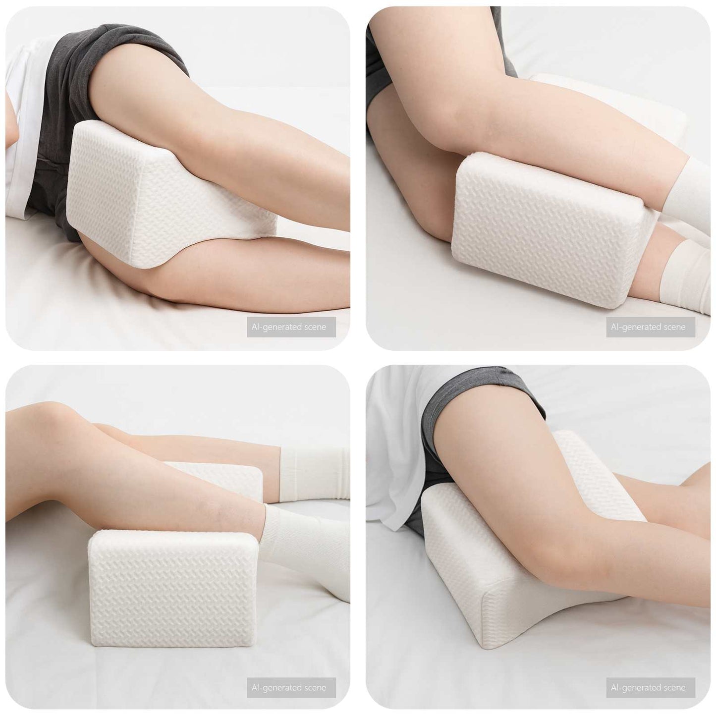 Knee Pillow Weiß Polyester 26 x 21,5 x 15 cm